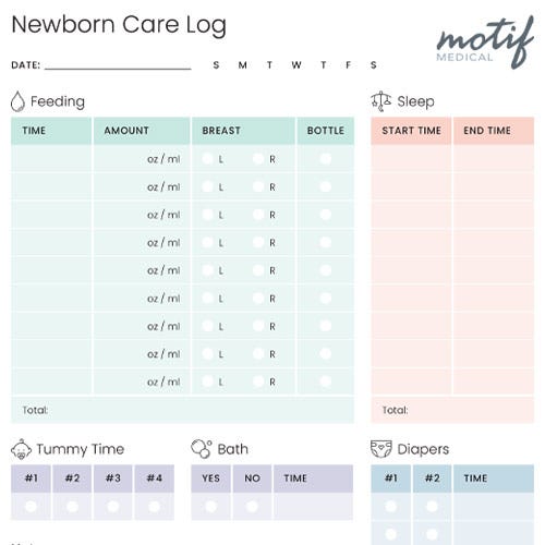 motif medical newborn care log