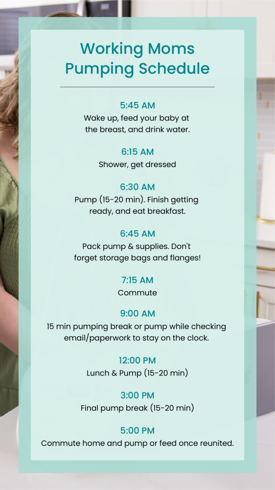 Working Moms Pump Schedule Example
