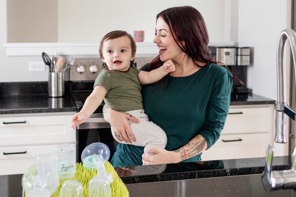 Breastfeeding mom and her baby