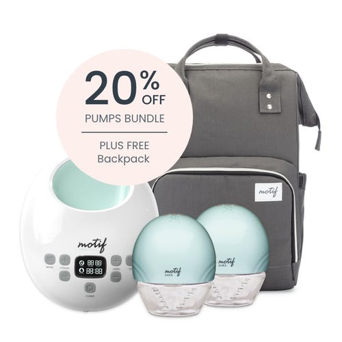Luna & Motif Aura Breast Pump Bundle with FREE Backpack