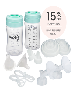 Motif Luna Double Pumping Resupply Kit with standard size 24MM breast  shields is perfect for replacing worn, damaged or lost parts and is  compatible with all Motif Duo breast pumps.