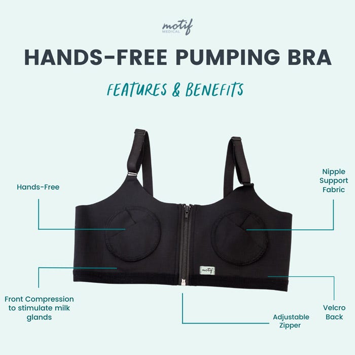 Hands Free Pumping Bra, Adjustable Breast-Pumps Holding and Zipper